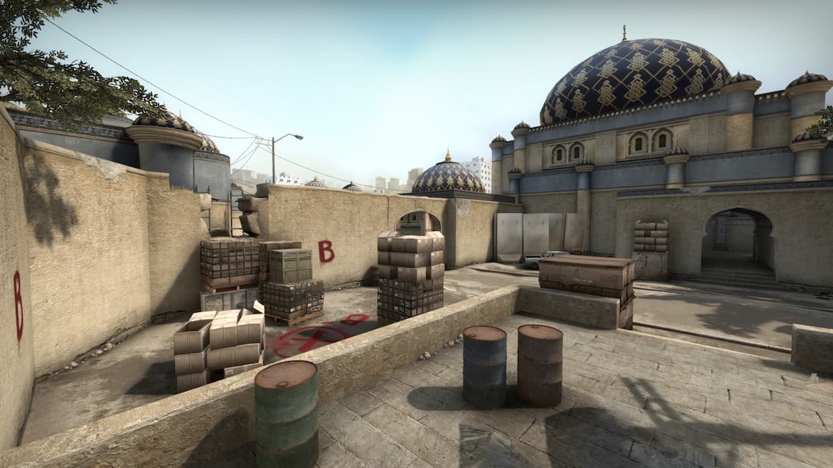 CS:GO screenshot of the Dust 2 map