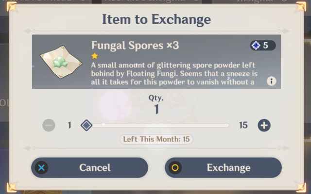 Genshin Impact Paimon Bargain Fungal Spores