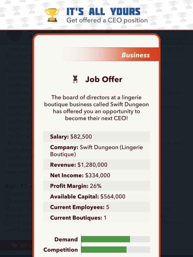 BitLife CEO Position Achievement