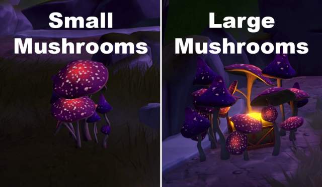 Disney Dreamlight Valley Small and Large Mushrooms