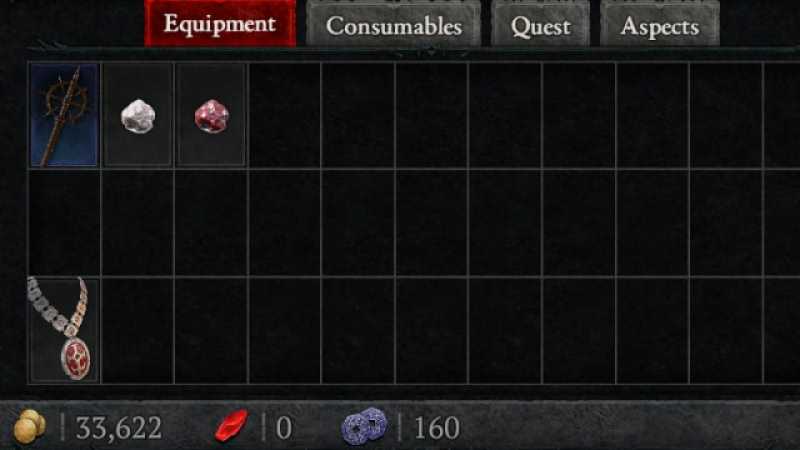 Diablo 4 Inventory Menu