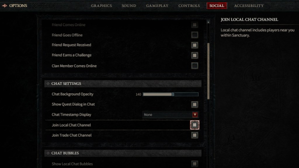 Disable Chat Diablo 4 Beta