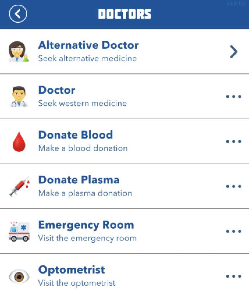 Bitlife Donate Blood Menu