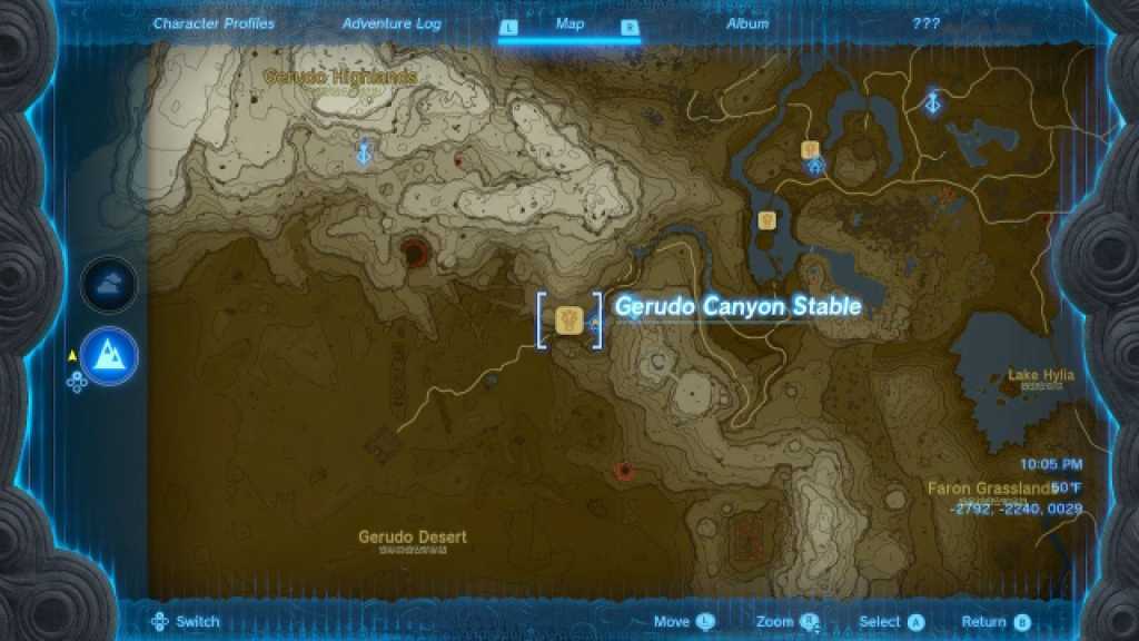 Zelda Tears of the Kingdom Gerudo Canyon Stable Location