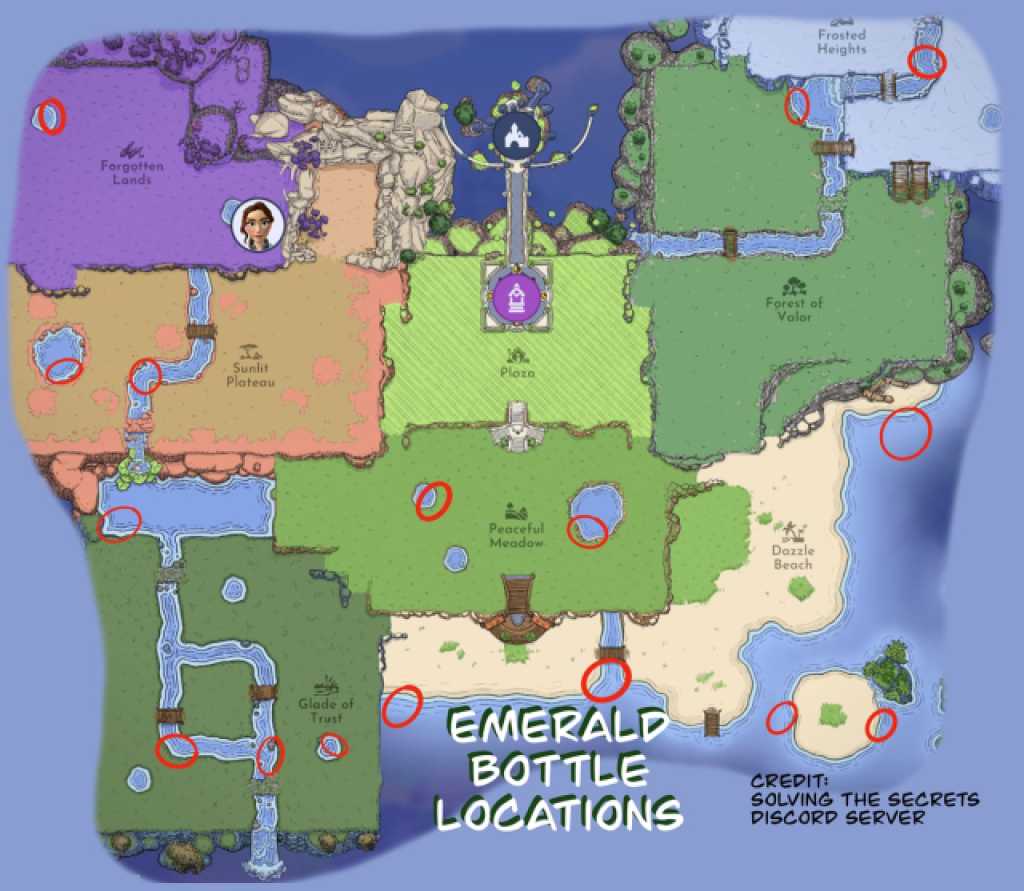 Emerald Bottles Locations in Disney Dreamlight Valley