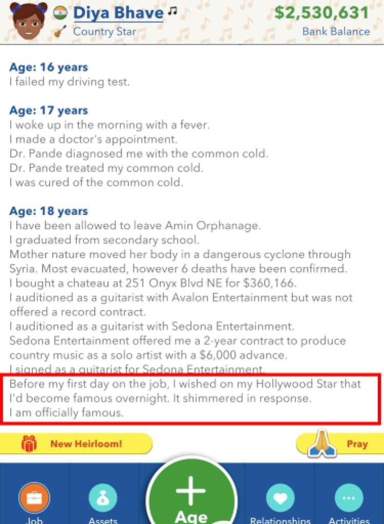 Hollywood Star Effect BitLife