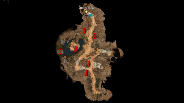 Map of the Underground Passage in Baldur's Gate 3