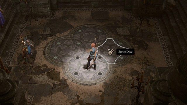 BG3 screenshot of the stone disc moon puzzle in the goblin camp's defiled temple.