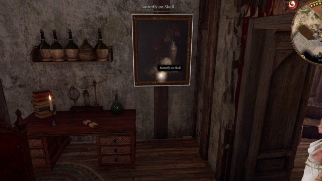 BG3 screenshot of a painting on the wall in Candulhallow's Tombstones