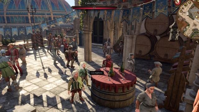 BG3 screenshot of Cora Highberry at the wine festival