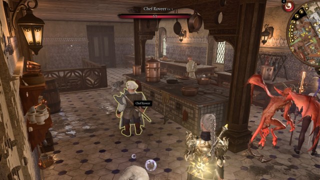 BG3 screenshot of Chef Roveer in the Elfsong Tavern kitchen