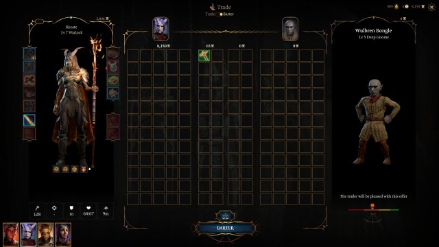 A screenshot of a the character, Wulbren's Inventory in Baldur's Gate 3.