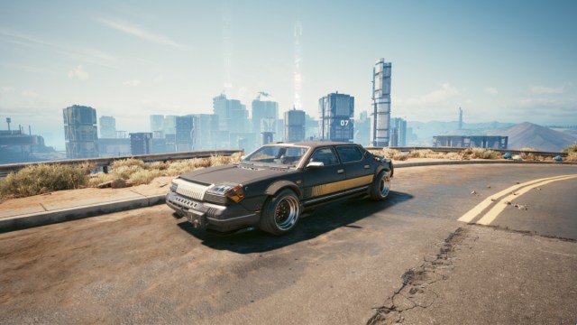 A screenshot of the Hella EC-D 1360 car in Cyberpunk 2077.