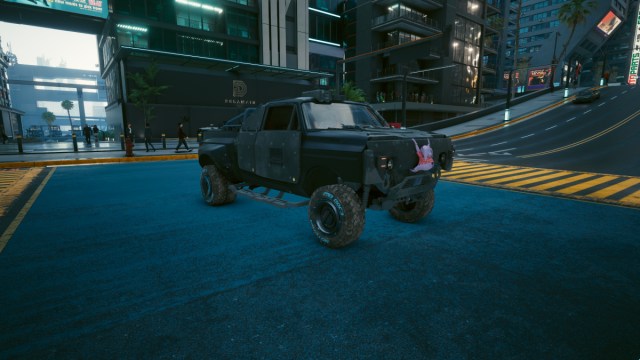 A screenshot of the Thorton Mackinaw "Beast" in Cyberpunk 2077.