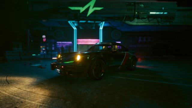 A screenshot of the Porsche 911 II (930) Turbo in Cyberpunk 2077.