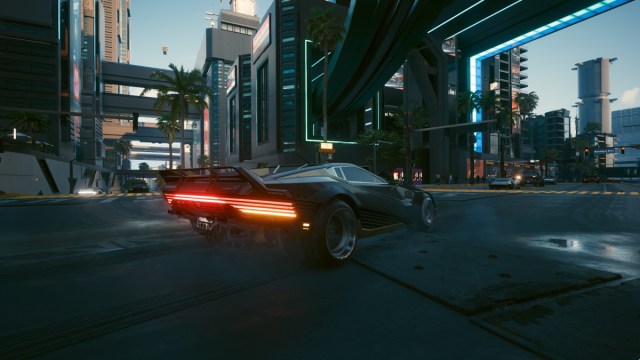 A screenshot of the Quadra Turbo-R V-Tech in Cyberpunk 2077.