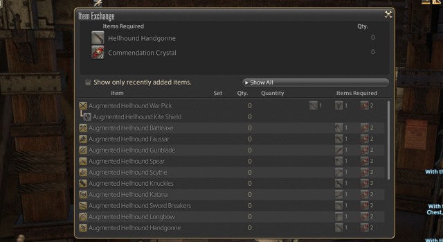 FFXIV Commendation Crystals Exchange