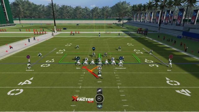 Run-play art displayed best time to make a rush play | both blocks are green | madden 24