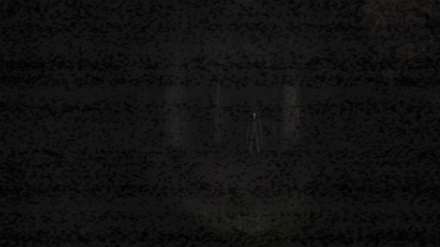 Slenderman about to kill the player in Slender: The Eight Pages