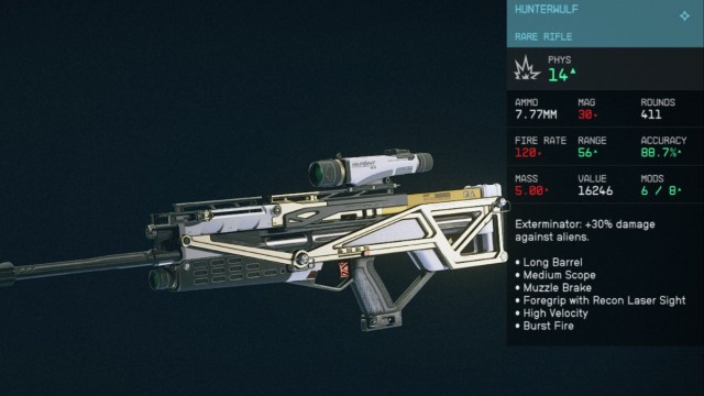 Starfield Hunterwulf Weapon Stats