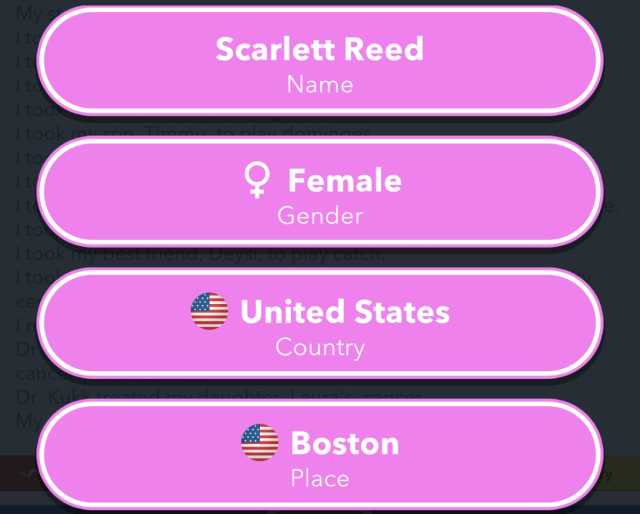 BitLife Boston Massachusetts Menu