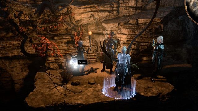 screenshot of the party on the cliffside