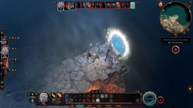 bg3 screenshot of Halsin stepping into the portal