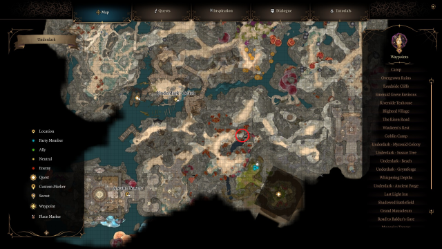 map to festering cove