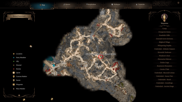 grave location shadow cursed lands baldurs gate 3