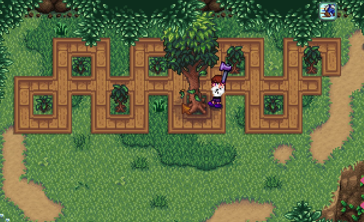 Chopping Mahogany Trees in Stardew Valley