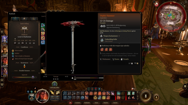 Photo of Orphic Hammer's stats BG3