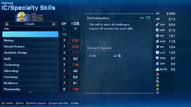 Star Ocean Second Story R Best Abilities to Level Specialties