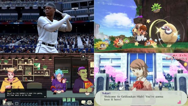 MLB 23, Super Mario Odyssey, Coffee Talk 2, and Persona 3 Portable game discounts.