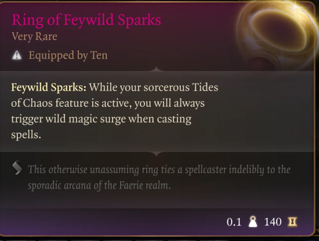 Ring of Feywild Sparks