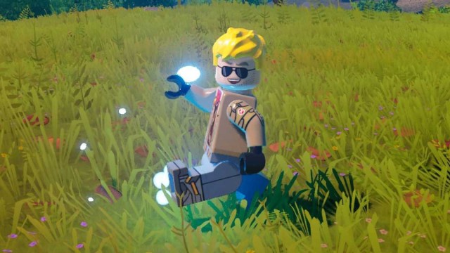 LEGO Jonesy dancing in LEGO Fortnite