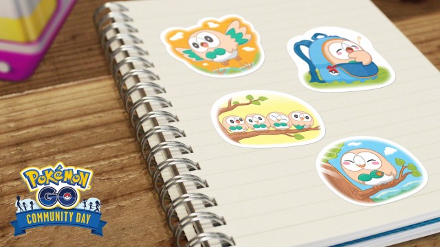 Pokemon Go Rowlet Community Day Stickers