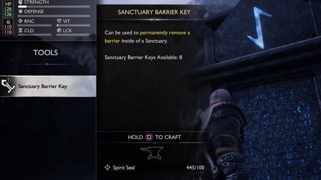 Sanctuary Barrier Key God of War Ragnarok Valhalla.