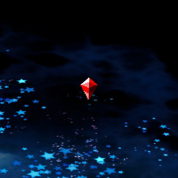 A screenshot of the Fire Crystal in Super Mario RPG.