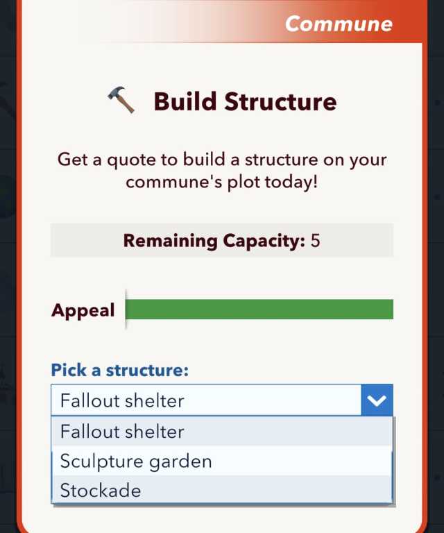 BitLife fallout shelter build option