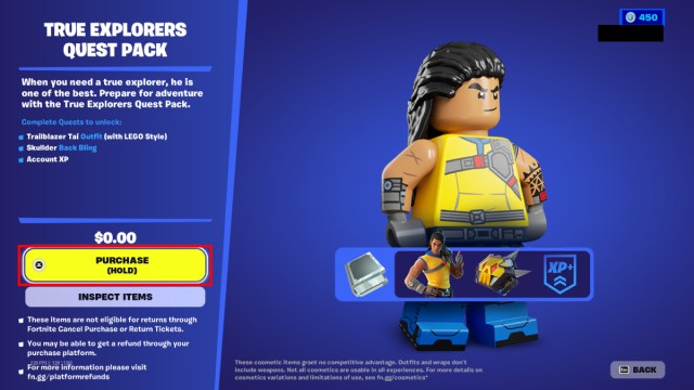 Screenshot of True Explorers Quest Pack in Fortnite.