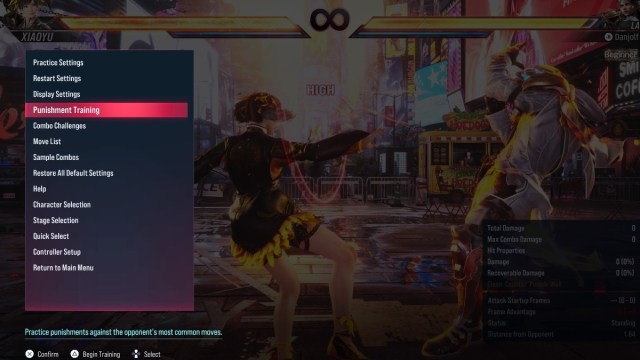 Tekken 8 Punishment Training Tutorial in practice mode