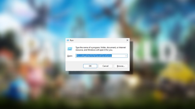 Windows Run command to access Palworld Save Data