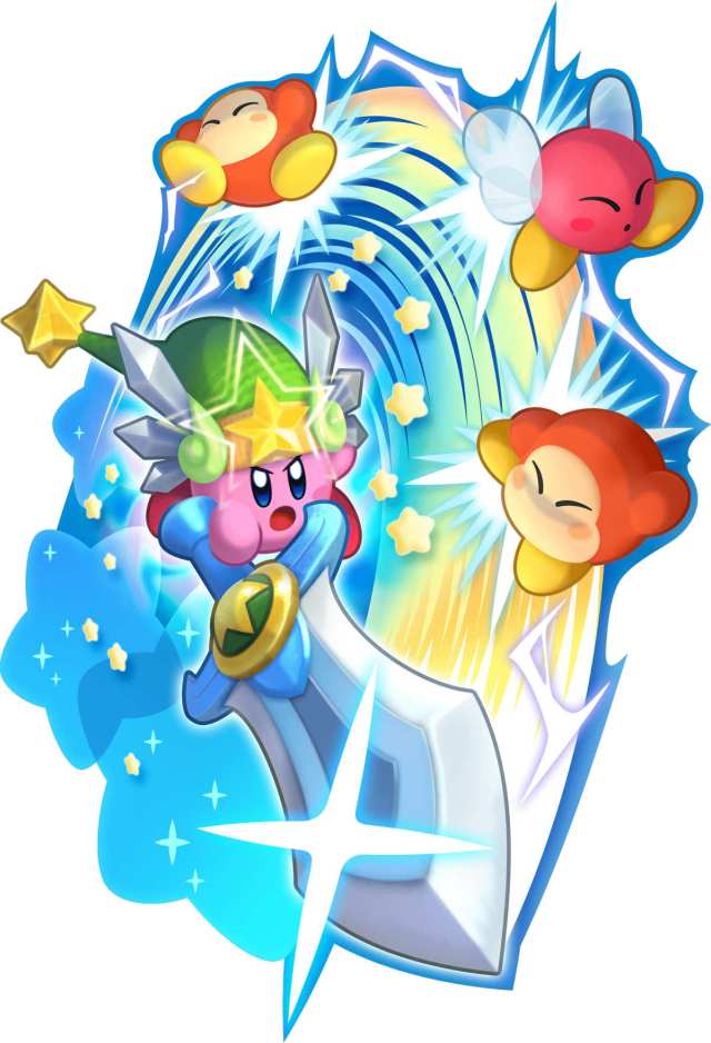 An official image of Ultra Sword Kirby.