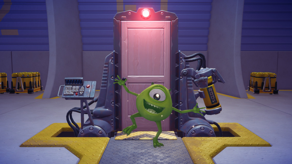 Mike Wazowski by a door in Dreamlight Valley