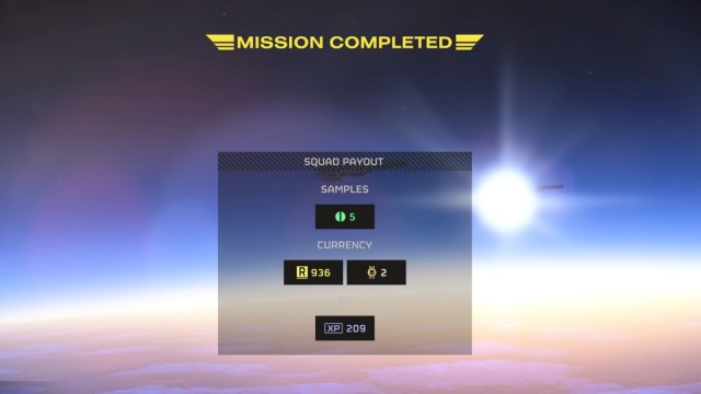 Rewards Screen Helldivers 2