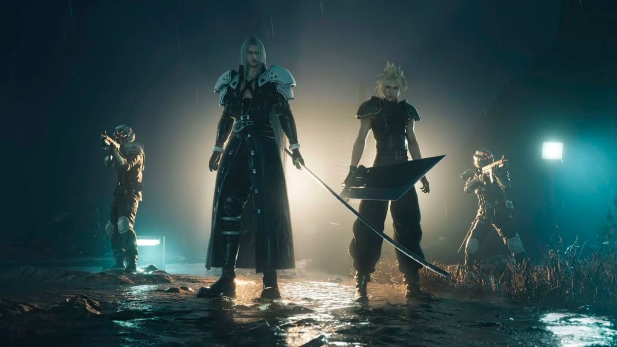 Screenshot of Cloud and Sephiroth in Final Fantasy 7 Rebirth.