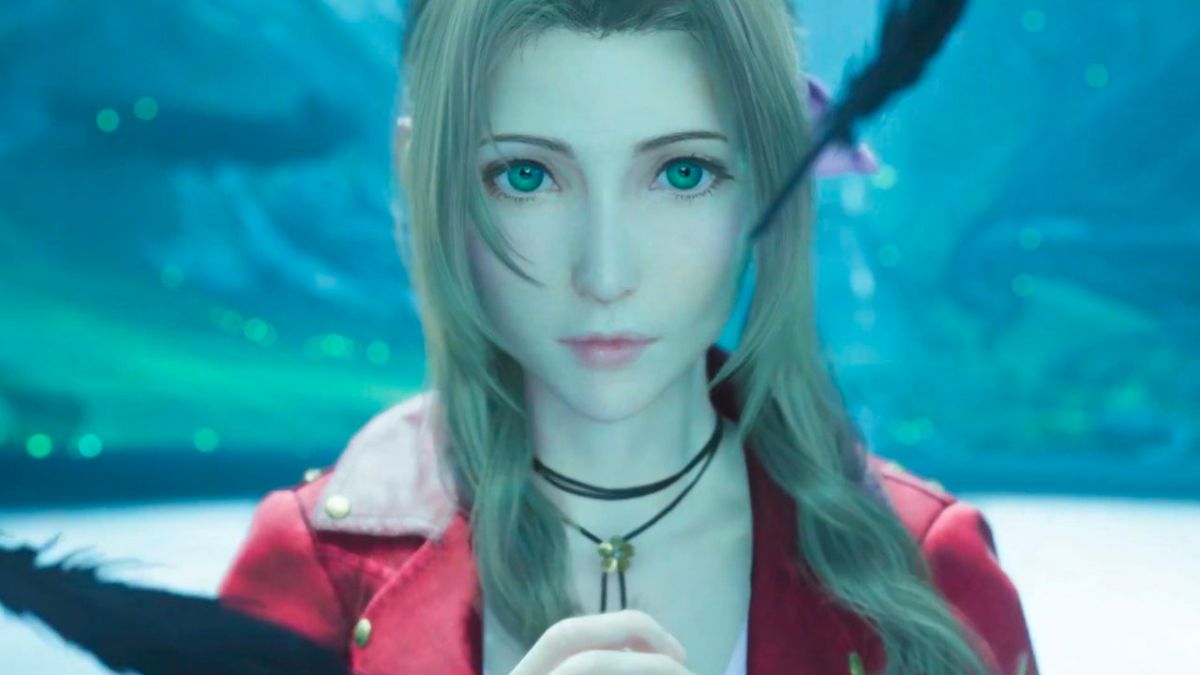 Screenshot of Aerith in Final Fantasy 7 Rebirth.