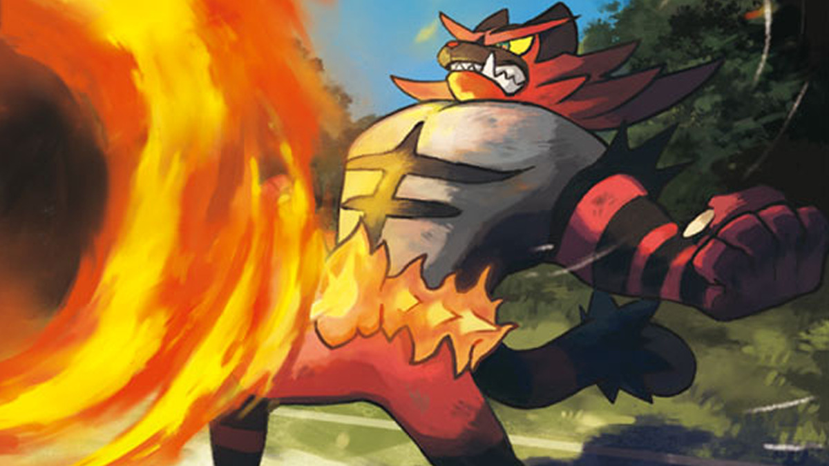 An official TCG illustration of the Pokemon Incineroar.