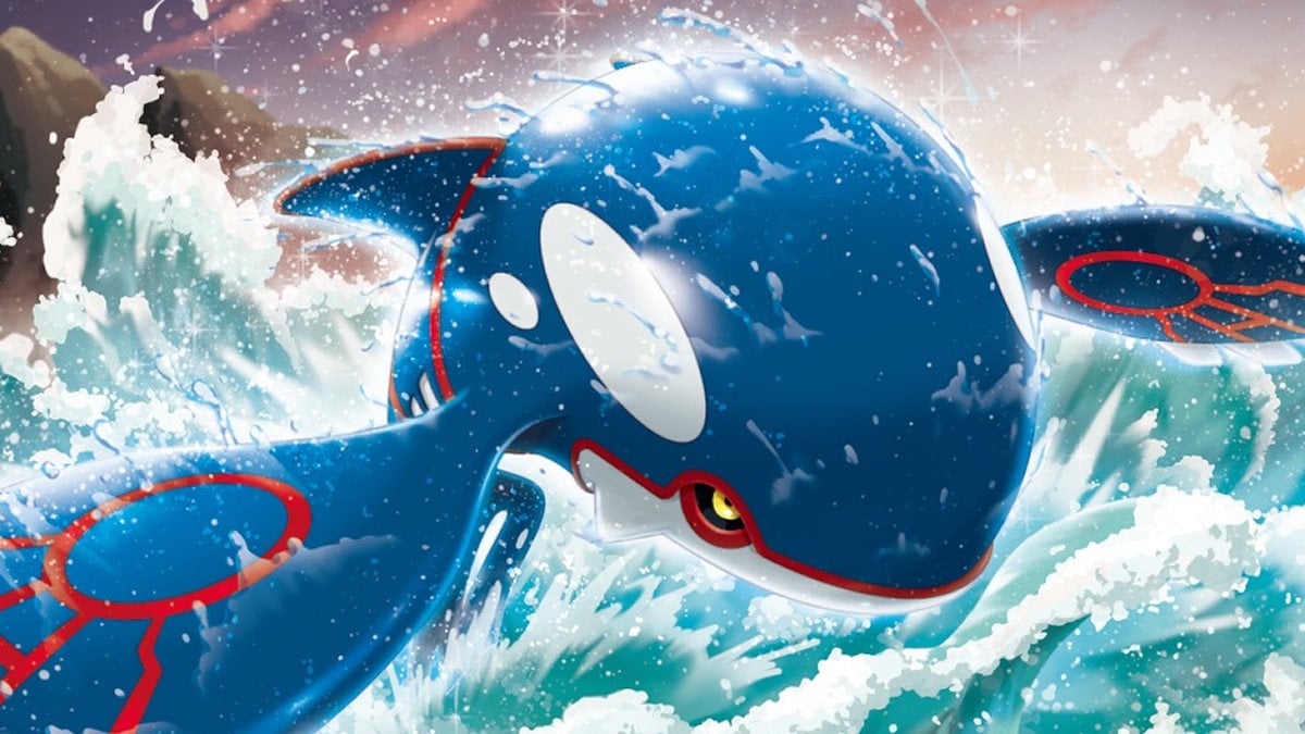 An official Pokemon TCG illustration of Kyogre.