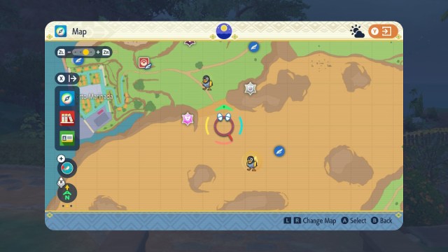 A Pokemon Scarlet and Violet screenshot of special Mass Outbreaks on the map.